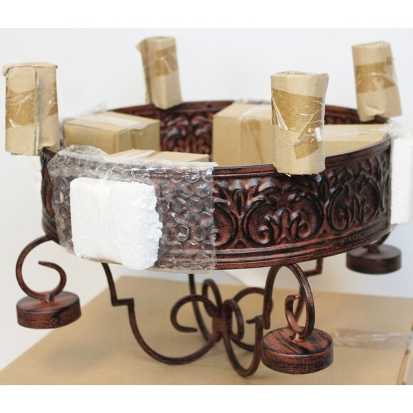 Taste of Home Napa 4 Votive Enter Plate Candle Centerpiece Rubbed Brown #3037 - Picture 9 of 9